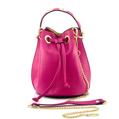 Eileen leather bucket bag - Made In Italy