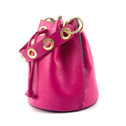 Eileen leather bucket bag - Made In Italy