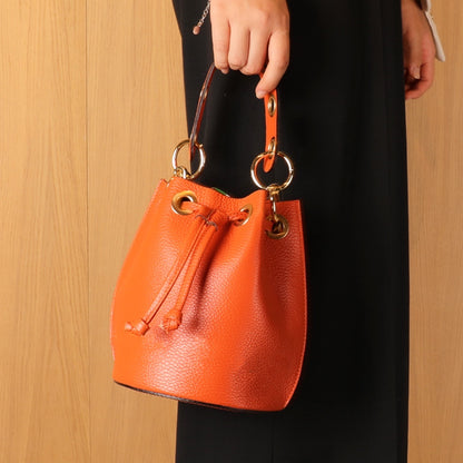 Eileen leather bucket bag - Made In Italy