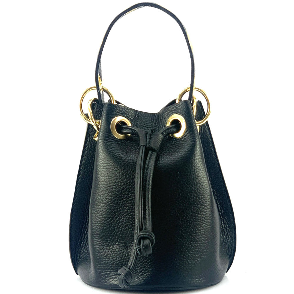 Eileen leather bucket bag - Made In Italy