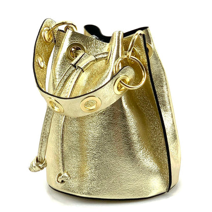 Eileen leather bucket bag - Made In Italy