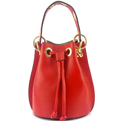 Eileen leather bucket bag - Made In Italy