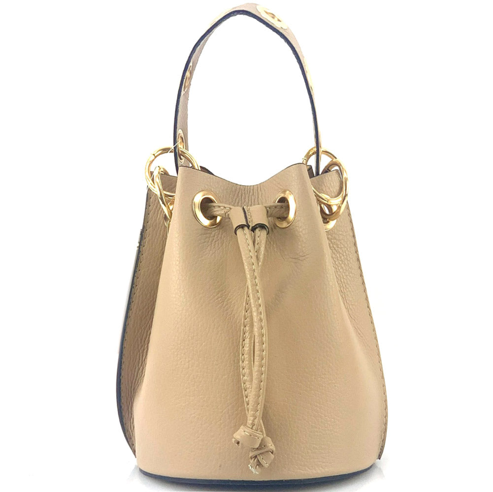 Eileen leather bucket bag - Made In Italy