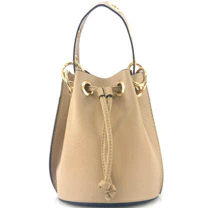 Eileen leather bucket bag - Made In Italy