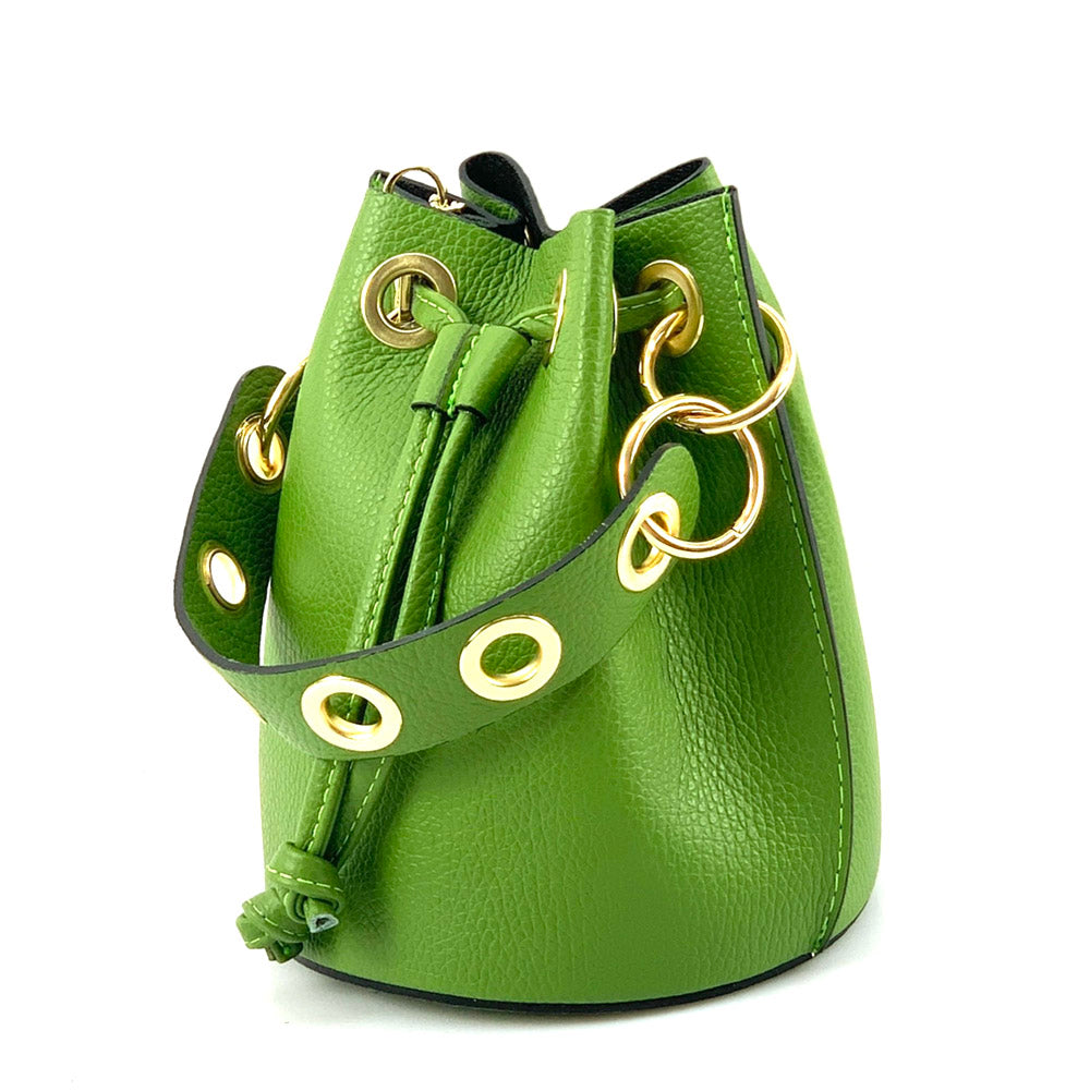 Eileen leather bucket bag - Made In Italy
