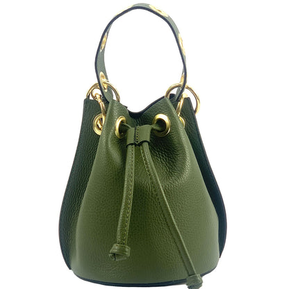 Eileen leather bucket bag - Made In Italy