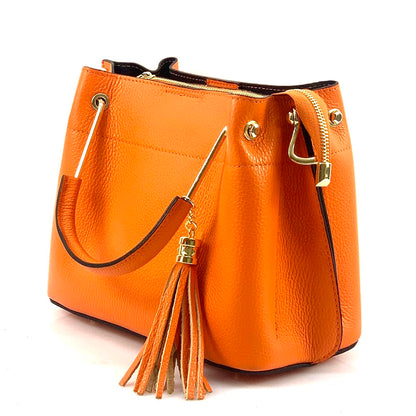 Lorena Leather Handbag - Made In Italy