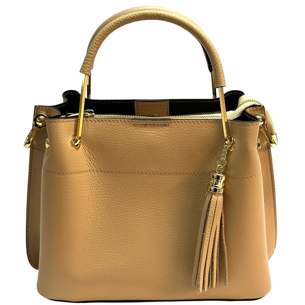 Lorena Leather Handbag - Made In Italy