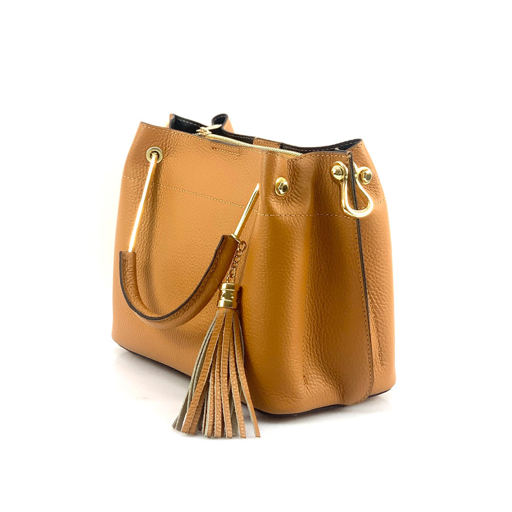 Lorena Leather Handbag - Made In Italy