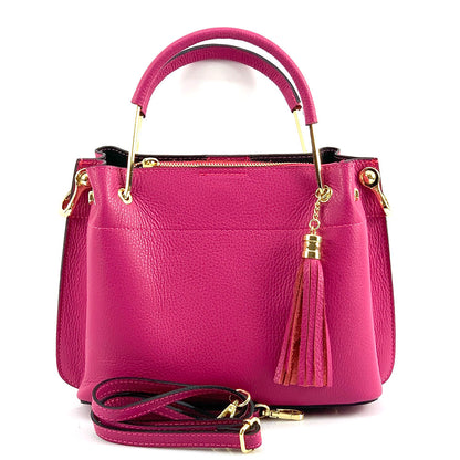 Lorena Leather Handbag - Made In Italy