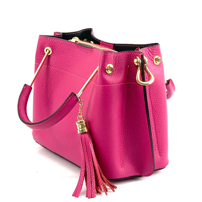 Lorena Leather Handbag - Made In Italy