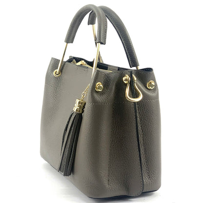 Lorena Leather Handbag - Made In Italy