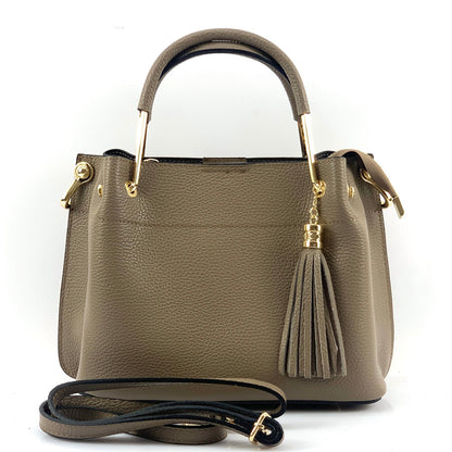 Lorena Leather Handbag - Made In Italy