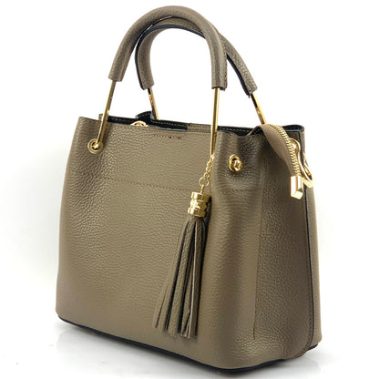 Lorena Leather Handbag - Made In Italy