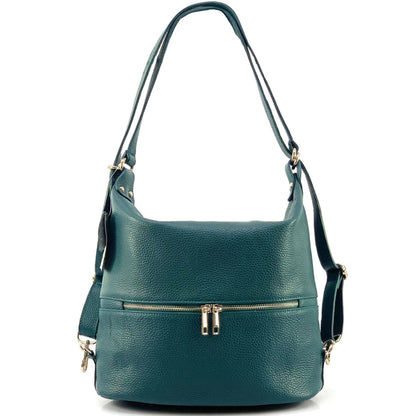 Bougainvillea leather backpack - Made In Italy
