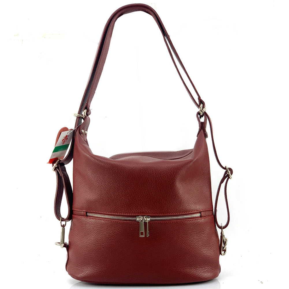 Bougainvillea leather backpack - Made In Italy