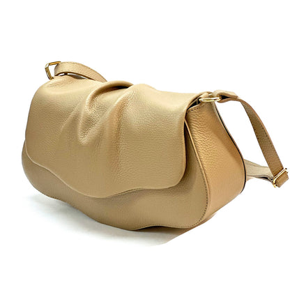 Maria Cross-Body Bag in Calfskin Leather - Made In Italy