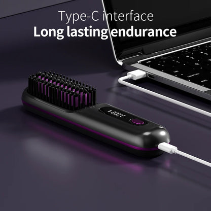 Home Travel Wireless Straightener, Digital Adjustable Styling Tool, Women&