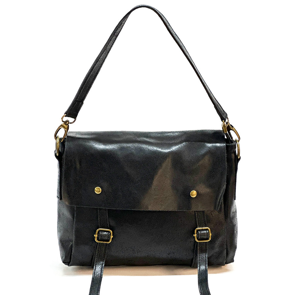 Violetta Italian Suede Messenger Bag - Made In Italy