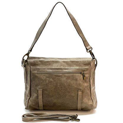 Violetta Italian Suede Messenger Bag - Made In Italy