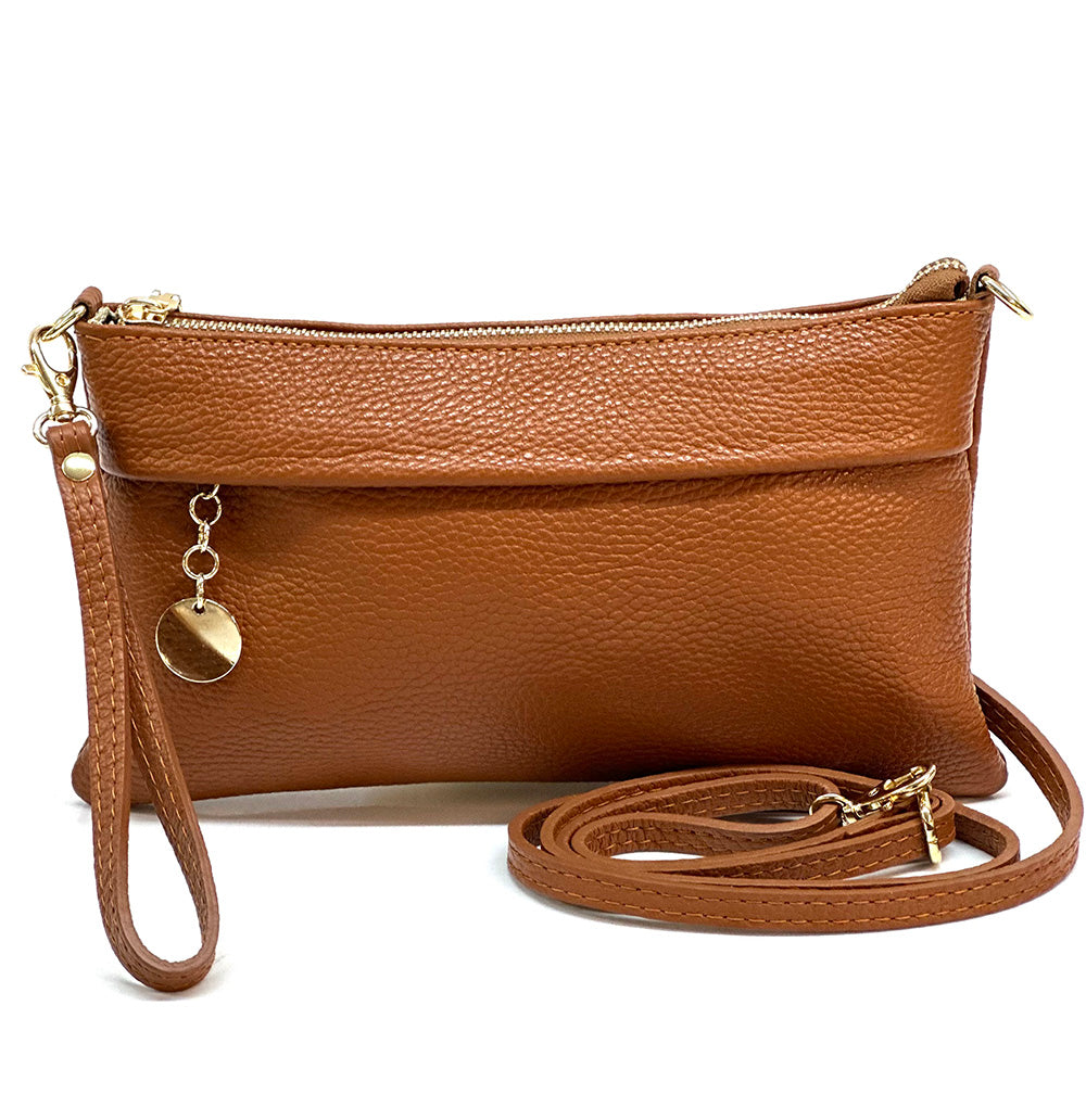 Fiorina Leather Clutch Bag - Made In Italy