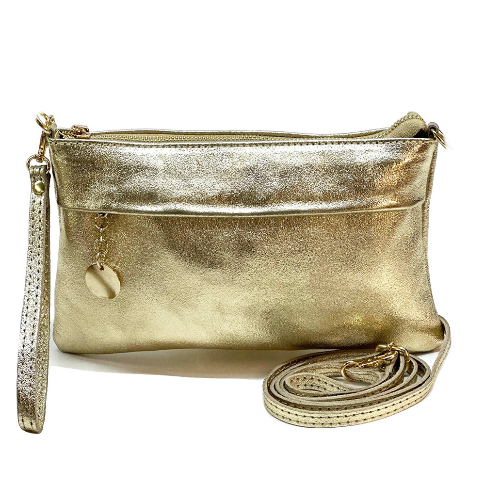 Fiorina Leather Clutch Bag - Made In Italy