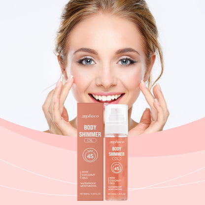 zephoco Flash Protective Body Oil, Moisturizing And Brightening Skin Tone, Uv Isolation Care Oil