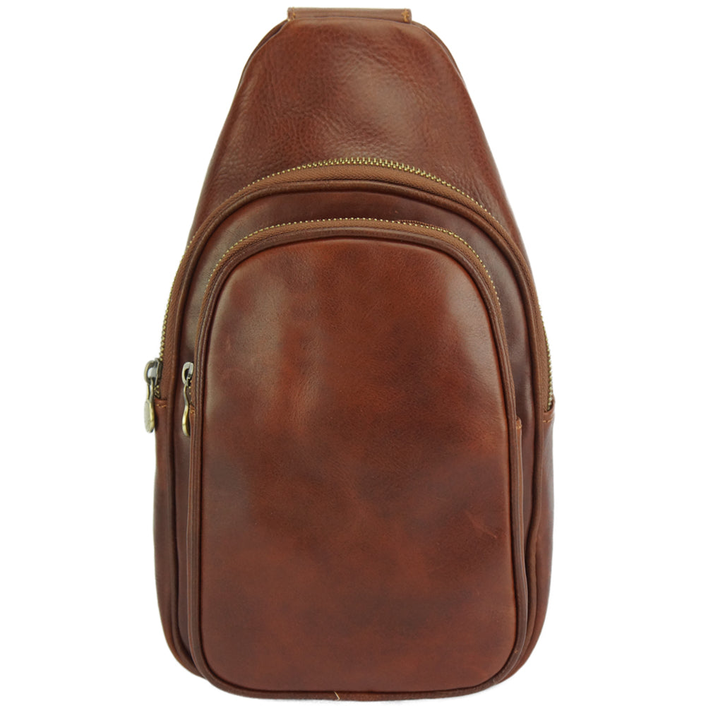 Leather waist bag for mens made in genuine calfskin leather - Made In Italy