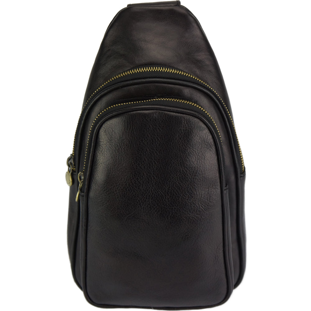 Leather waist bag for mens made in genuine calfskin leather - Made In Italy