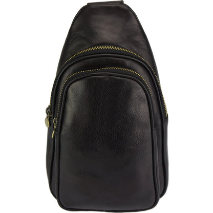 Leather waist bag for mens made in genuine calfskin leather - Made In Italy