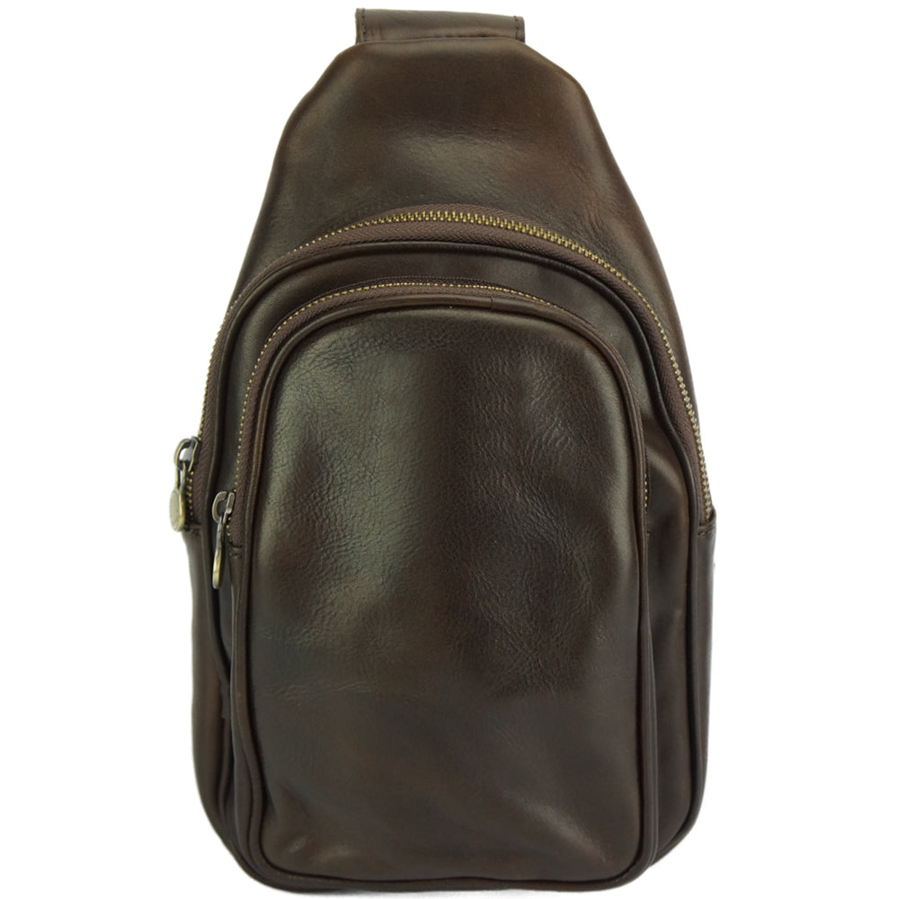 Leather waist bag for mens made in genuine calfskin leather - Made In Italy
