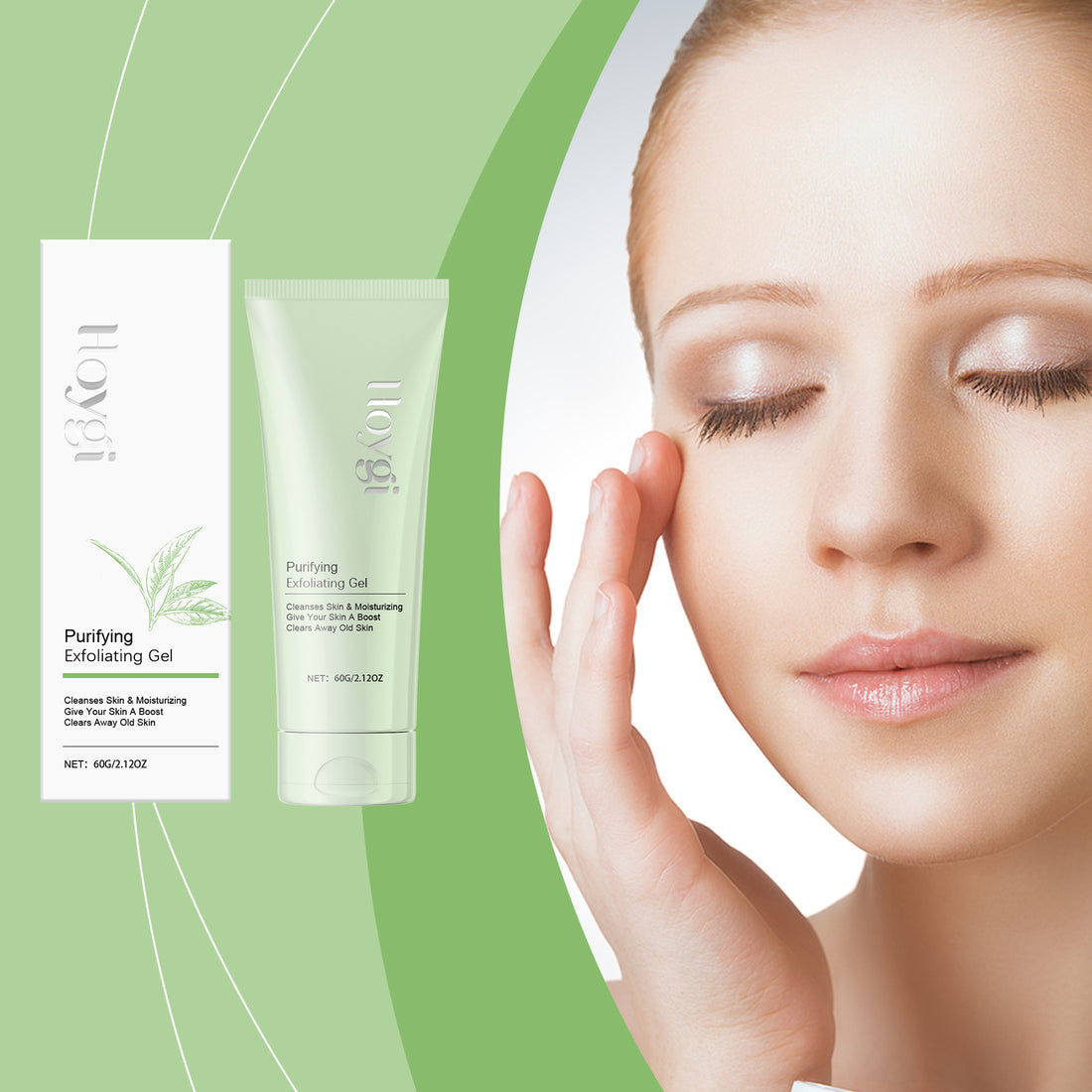 Hoygi Facial Exfoliating Gel Gently Cleanses Pores, Tenderizes Skin And Exfoliates Blackheads And Acne Purifying Facial Gel