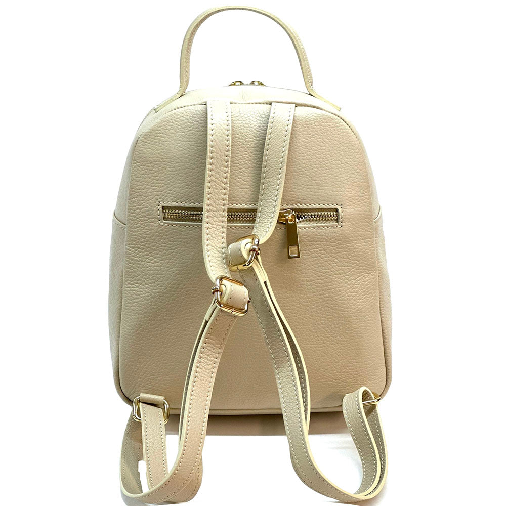 Tuscany Quilted Italian Leather Backpack with Chevron Pattern - Made In Italy