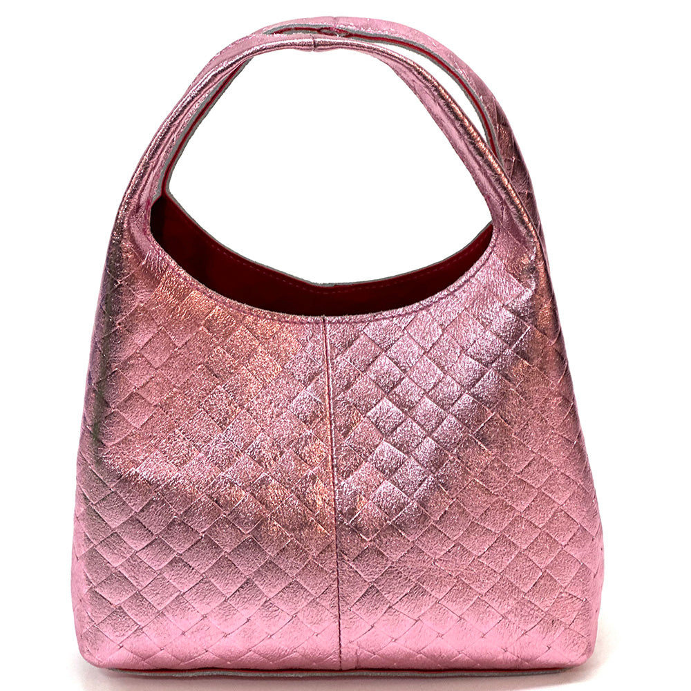 Regina Italian Handmade Quilted Leather Hobo Bag - Made In Italy