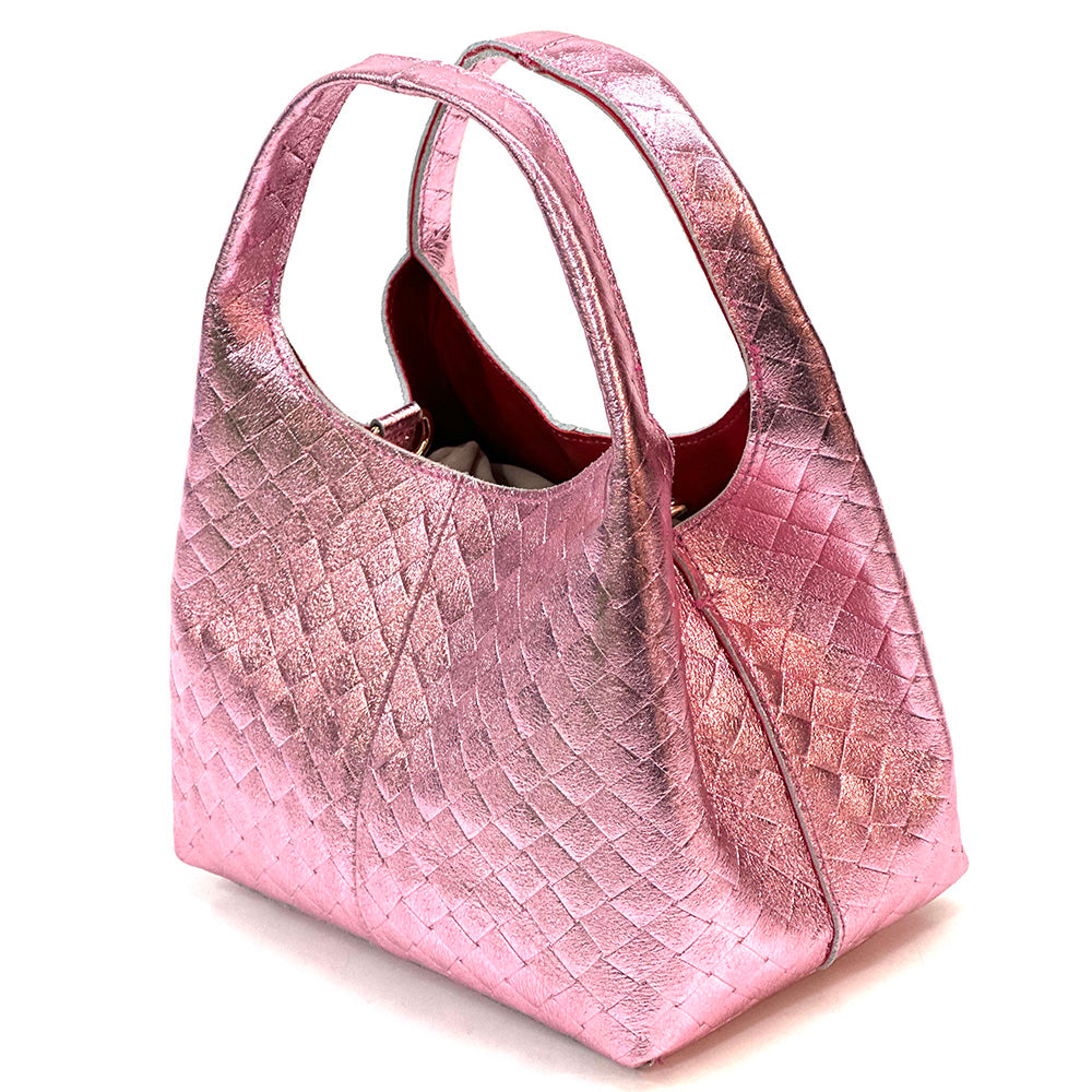 Regina Italian Handmade Quilted Leather Hobo Bag - Made In Italy