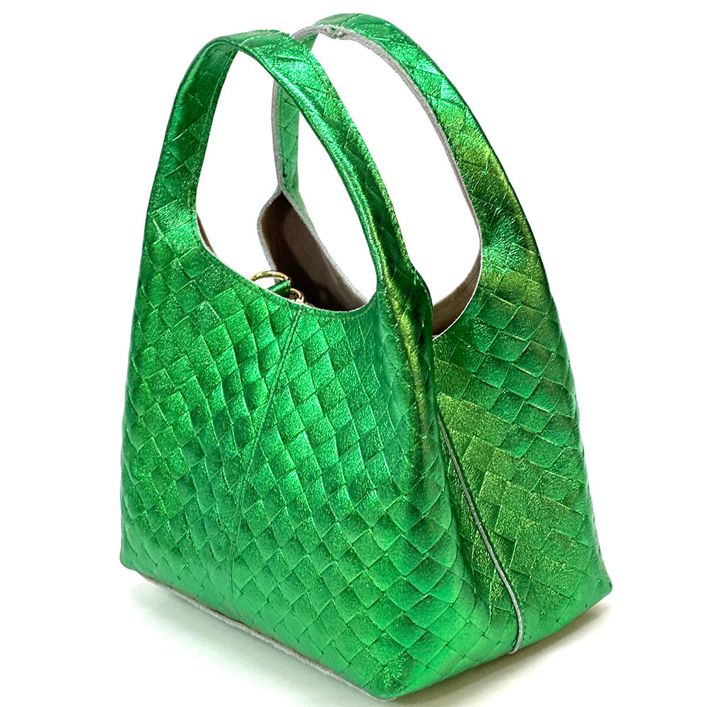 Regina Italian Handmade Quilted Leather Hobo Bag - Made In Italy