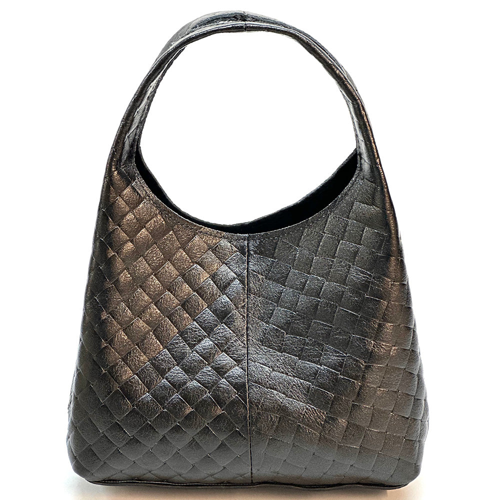 Regina Italian Handmade Quilted Leather Hobo Bag - Made In Italy