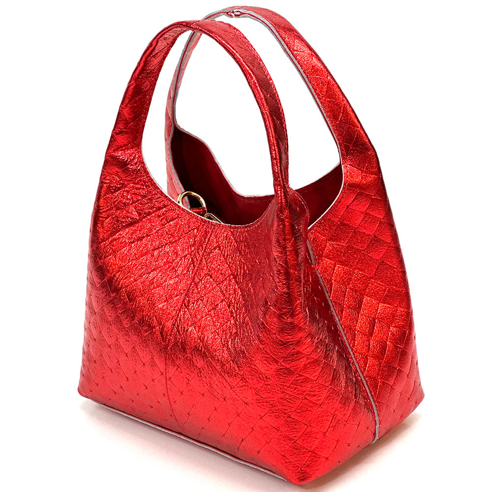 Regina Italian Handmade Quilted Leather Hobo Bag - Made In Italy