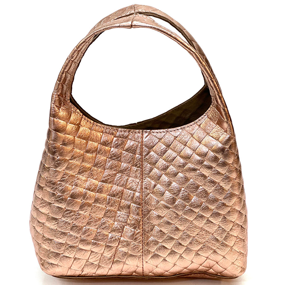 Regina Italian Handmade Quilted Leather Hobo Bag - Made In Italy