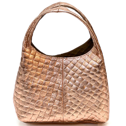Regina Italian Handmade Quilted Leather Hobo Bag - Made In Italy