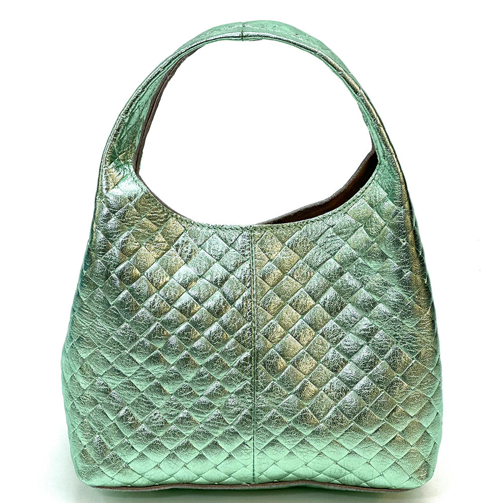 Regina Italian Handmade Quilted Leather Hobo Bag - Made In Italy