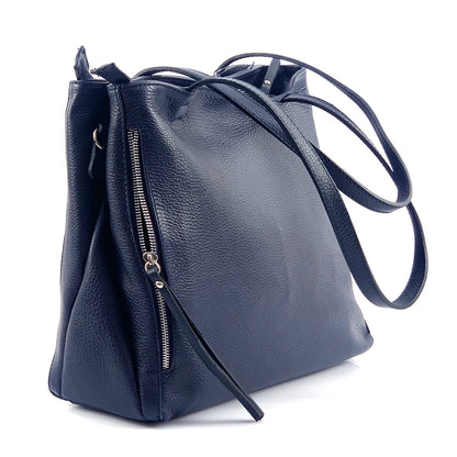 Ludovica Leather Shoulder Bag - Made In Italy