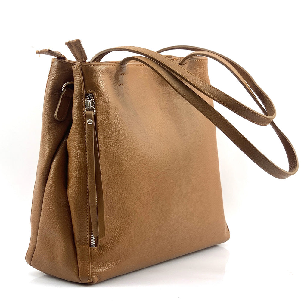 Ludovica Leather Shoulder Bag - Made In Italy