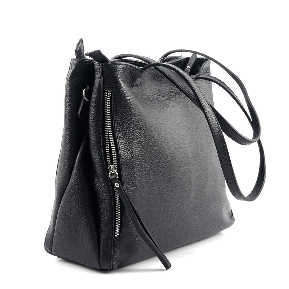 Ludovica Leather Shoulder Bag - Made In Italy
