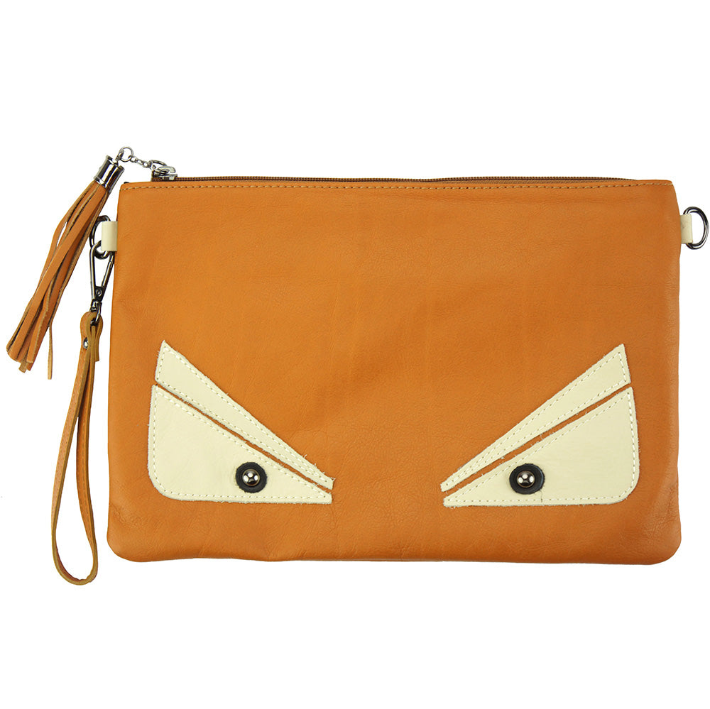 Teodora Clutch in smooth calfskin leather - Made In Italy