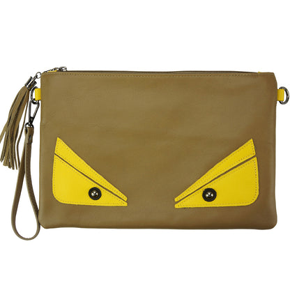 Teodora Clutch in smooth calfskin leather - Made In Italy
