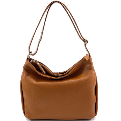 Nerina Leather Hobo Bag - Made In Italy