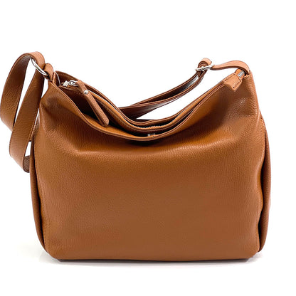 Nerina Leather Hobo Bag - Made In Italy