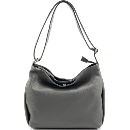 Nerina Leather Hobo Bag - Made In Italy