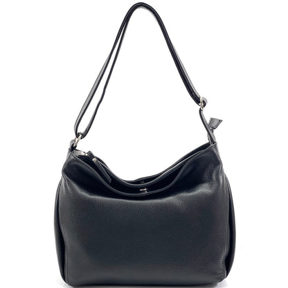 Nerina Leather Hobo Bag - Made In Italy